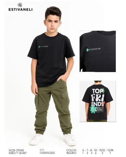 Franela oversize de niños estivaneli 37043